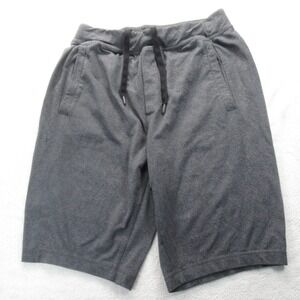 Lululemon Shorts Mens Large Gray Elastic Drawstring 30" Flex Waist Fleece Casual